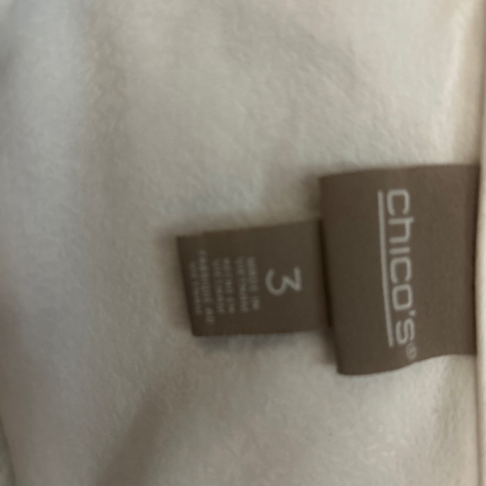 Chico's Couture White V-Neck Blouse Long Sleeve Size 3 XL /16/XL Minimalist - Picture 9 of 16